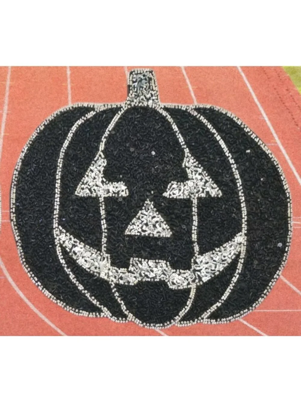 4 Halloween Beaded Black Pumpkins Placemat Charger 15